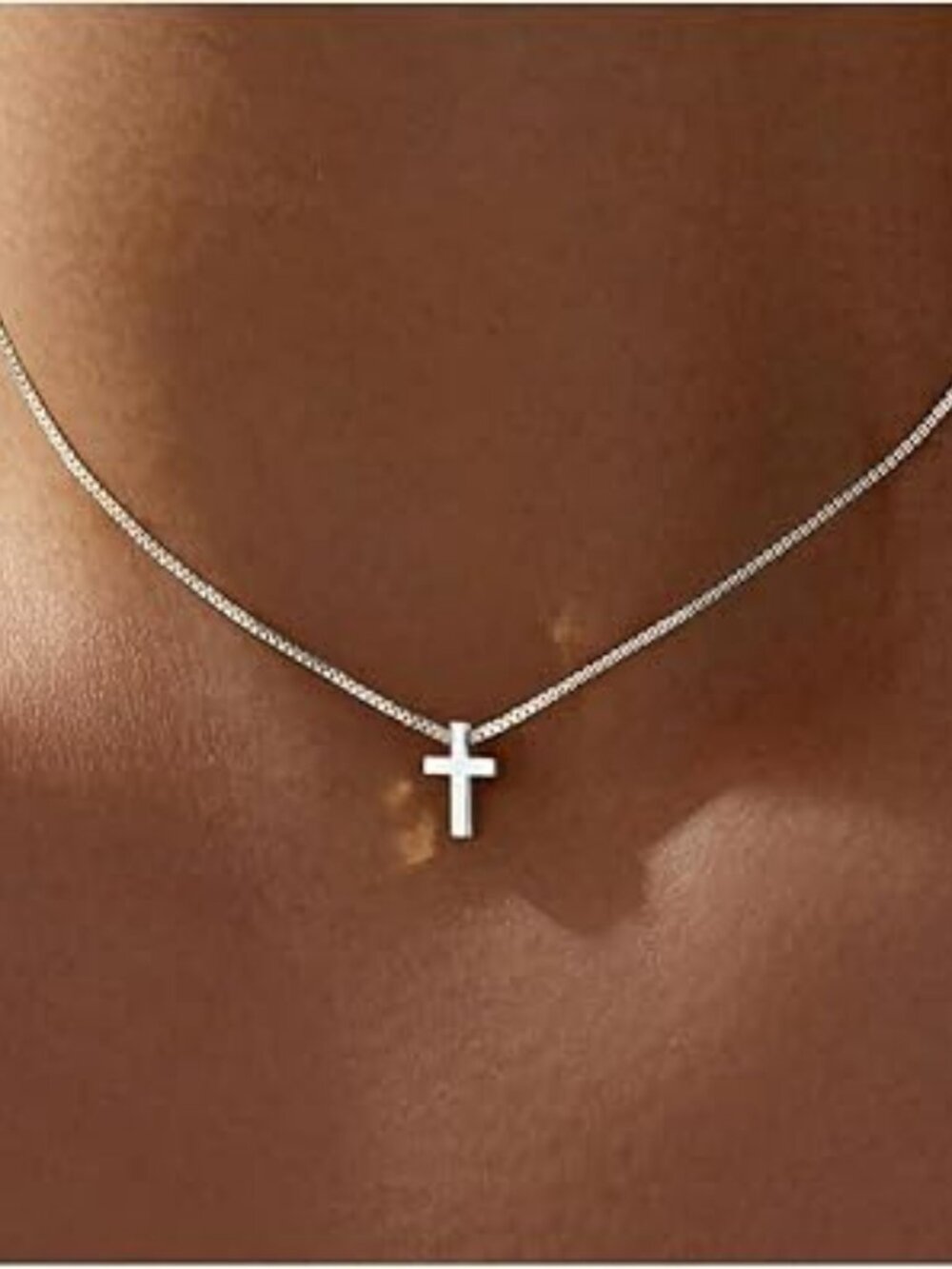 NEW Silver Mothers Day Gift for Mom Cross Necklace for Women Dainty Religious